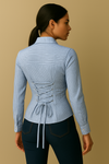 Sky Blue PineStripe Fitted Corset Shirt